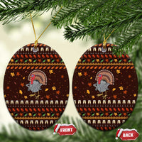 Turkey And WIne Christmas Ceramic Ornament Xmas Holiday Patterns - Wonder Print Shop