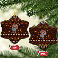 Turkey And WIne Christmas Ceramic Ornament Xmas Holiday Patterns - Wonder Print Shop