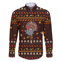 Turkey And WIne Christmas Family Matching Off The Shoulder Long Sleeve Dress and Hawaiian Shirt Xmas Holiday Patterns - Wonder Print Shop