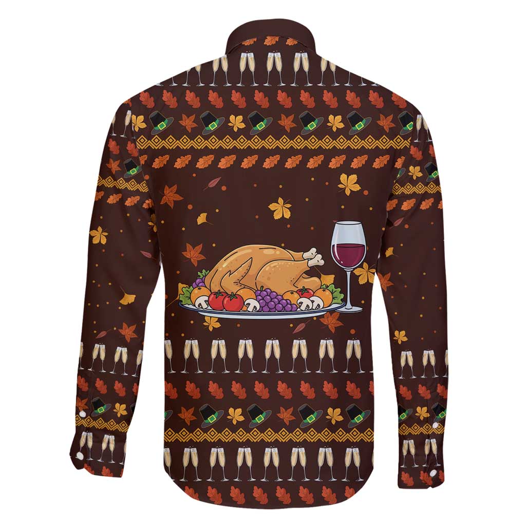 Turkey And WIne Christmas Family Matching Off Shoulder Short Dress and Hawaiian Shirt Xmas Holiday Patterns - Wonder Print Shop