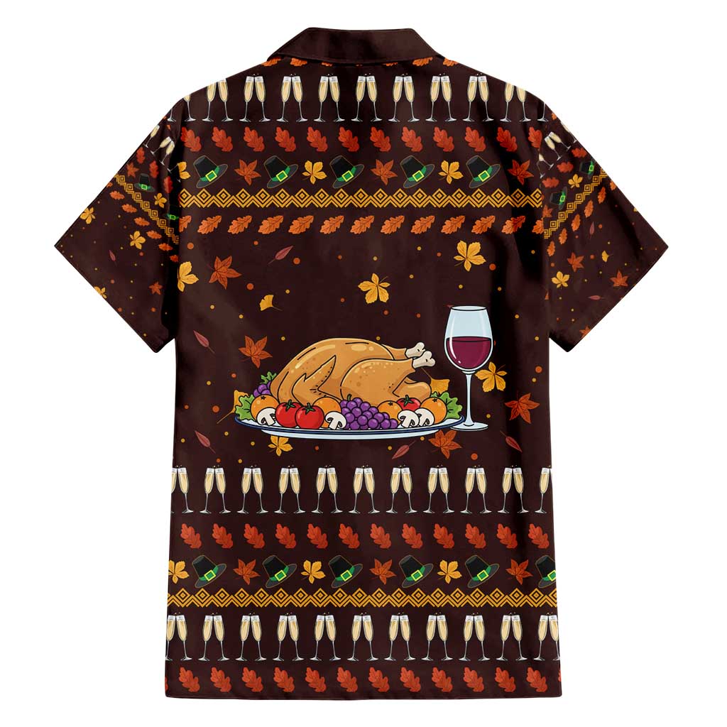 Turkey And WIne Christmas Family Matching Short Sleeve Bodycon Dress and Hawaiian Shirt Xmas Holiday Patterns - Wonder Print Shop