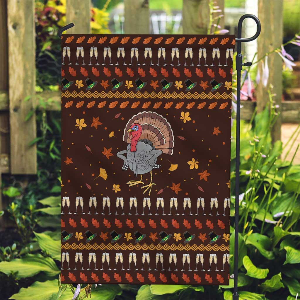 Turkey And WIne Christmas Garden Flag Xmas Holiday Patterns - Wonder Print Shop