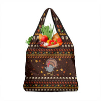 Turkey And WIne Christmas Grocery Bag Xmas Holiday Patterns - Wonder Print Shop