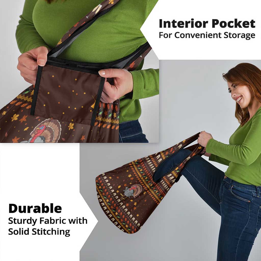 Turkey And WIne Christmas Grocery Bag Xmas Holiday Patterns - Wonder Print Shop