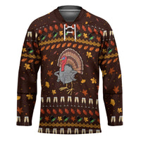 Turkey And WIne Christmas Hockey Jersey Xmas Holiday Patterns - Wonder Print Shop