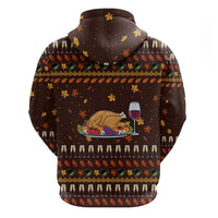 Turkey And WIne Christmas Hoodie Xmas Holiday Patterns - Wonder Print Shop