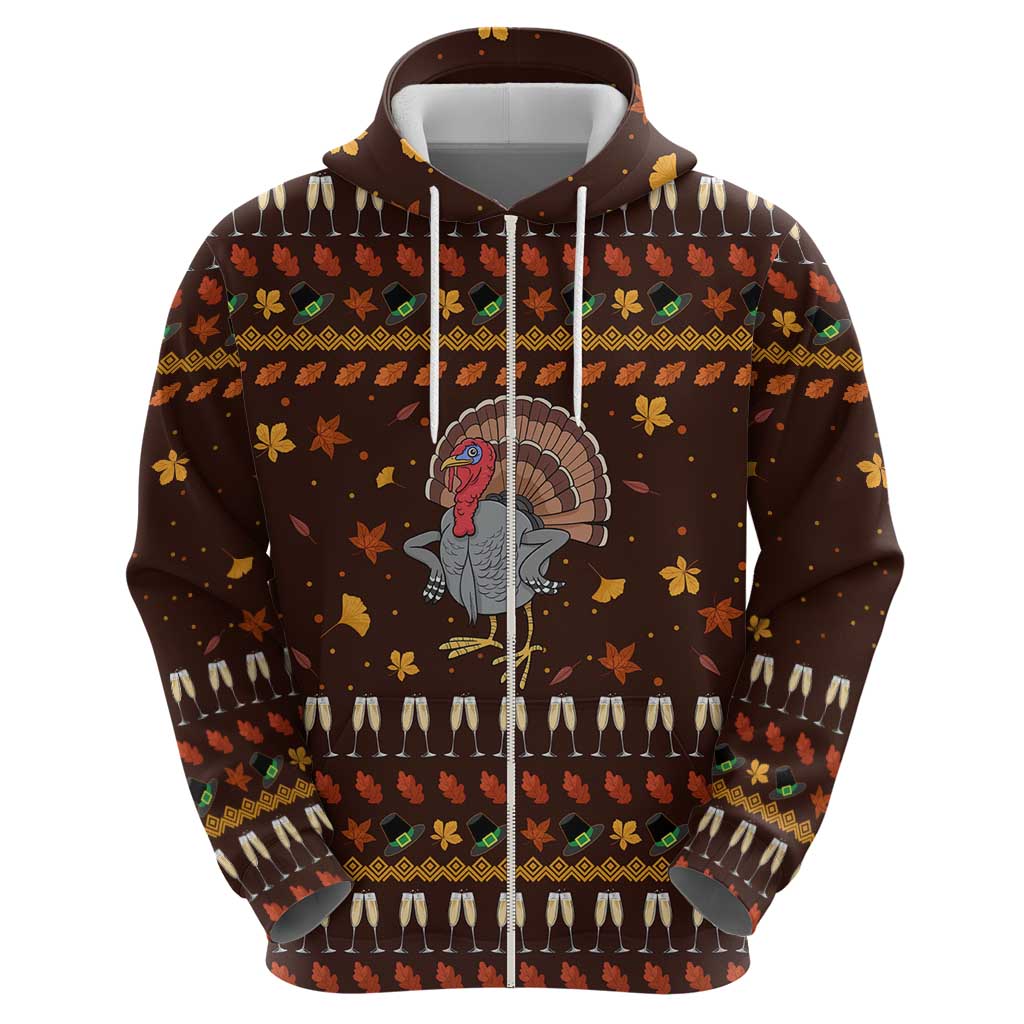 Turkey And WIne Christmas Hoodie Xmas Holiday Patterns - Wonder Print Shop