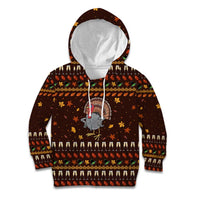 Turkey And WIne Christmas Kid Hoodie Xmas Holiday Patterns - Wonder Print Shop