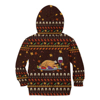 Turkey And WIne Christmas Kid Hoodie Xmas Holiday Patterns - Wonder Print Shop
