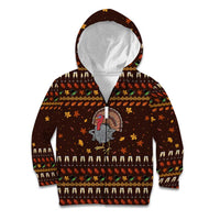 Turkey And WIne Christmas Kid Hoodie Xmas Holiday Patterns - Wonder Print Shop