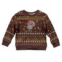 Turkey And WIne Christmas Kid Ugly Christmas Sweater Xmas Holiday Patterns - Wonder Print Shop