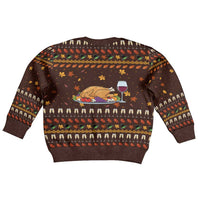Turkey And WIne Christmas Kid Ugly Christmas Sweater Xmas Holiday Patterns - Wonder Print Shop