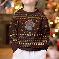 Turkey And WIne Christmas Kid Ugly Christmas Sweater Xmas Holiday Patterns - Wonder Print Shop