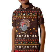 Turkey And WIne Christmas Kid Polo Shirt Xmas Holiday Patterns - Wonder Print Shop