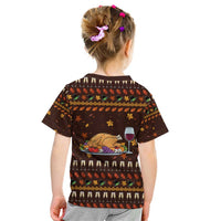 Turkey And WIne Christmas Kid T Shirt Xmas Holiday Patterns - Wonder Print Shop