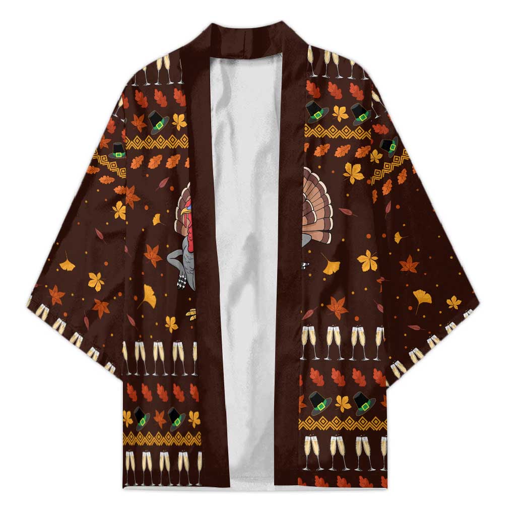 Turkey And WIne Christmas Kimono Xmas Holiday Patterns - Wonder Print Shop