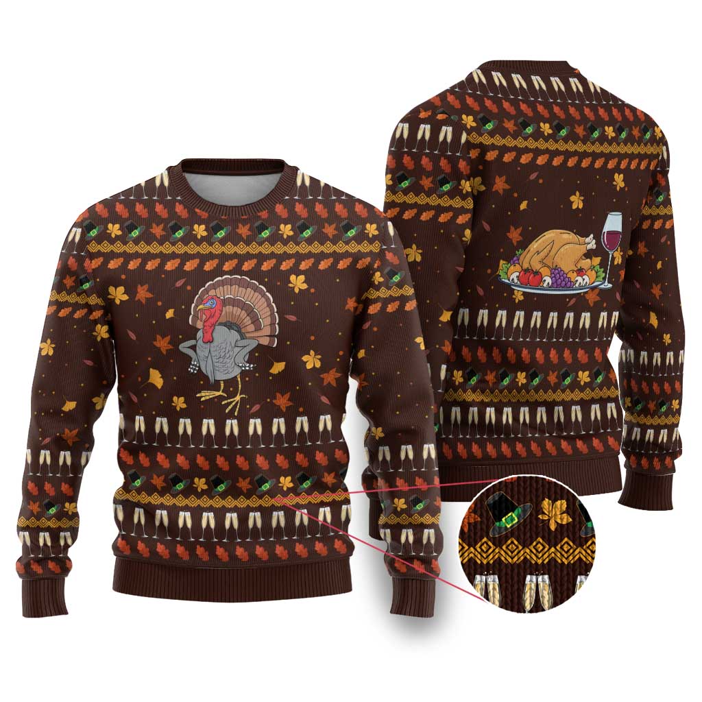 Turkey And WIne Christmas Ugly Christmas Sweater Xmas Holiday Patterns - Wonder Print Shop