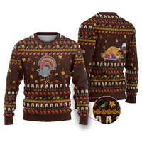 Turkey And WIne Christmas Ugly Christmas Sweater Xmas Holiday Patterns - Wonder Print Shop
