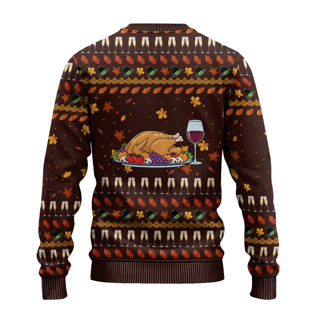 Turkey And WIne Christmas Ugly Christmas Sweater Xmas Holiday Patterns - Wonder Print Shop