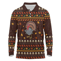 Turkey And WIne Christmas Long Sleeve Polo Shirt Xmas Holiday Patterns - Wonder Print Shop