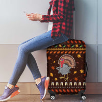 Turkey And WIne Christmas Luggage Cover Xmas Holiday Patterns - Wonder Print Shop