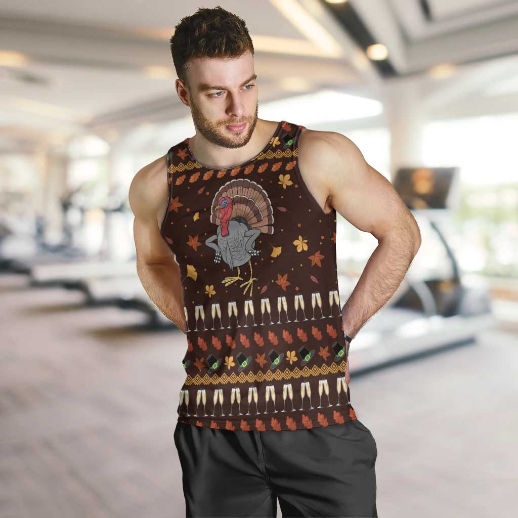 Turkey And WIne Christmas Men Tank Top Xmas Holiday Patterns - Wonder Print Shop