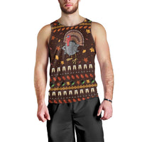 Turkey And WIne Christmas Men Tank Top Xmas Holiday Patterns - Wonder Print Shop
