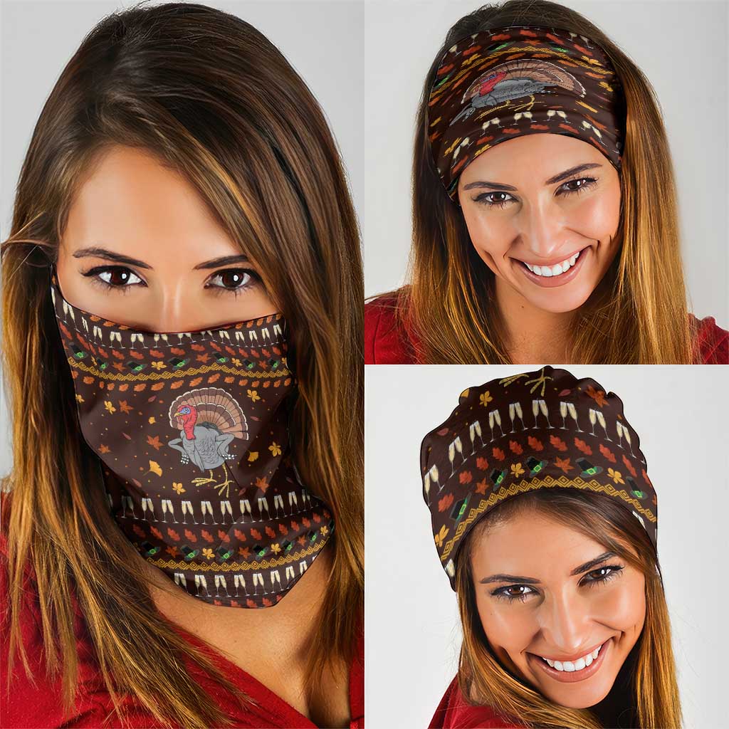 Turkey And WIne Christmas Neck Gaiter Xmas Holiday Patterns - Wonder Print Shop