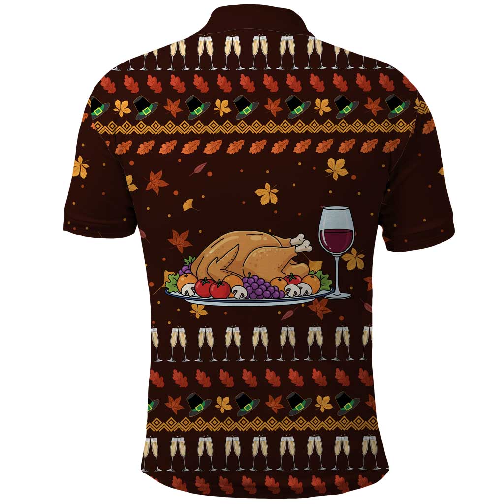Turkey And WIne Christmas Polo Shirt Xmas Holiday Patterns - Wonder Print Shop