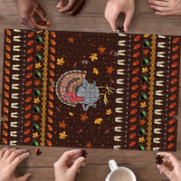 Turkey And WIne Christmas Puzzle Xmas Holiday Patterns - Wonder Print Shop