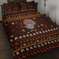 Turkey And WIne Christmas Quilt Bed Set Xmas Holiday Patterns - Wonder Print Shop