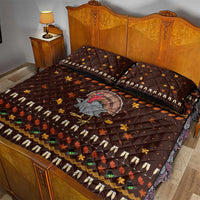 Turkey And WIne Christmas Quilt Bed Set Xmas Holiday Patterns - Wonder Print Shop