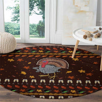 Turkey And WIne Christmas Round Carpet Xmas Holiday Patterns - Wonder Print Shop