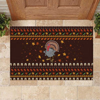 Turkey And WIne Christmas Rubber Doormat Xmas Holiday Patterns - Wonder Print Shop