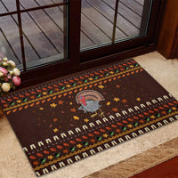 Turkey And WIne Christmas Rubber Doormat Xmas Holiday Patterns - Wonder Print Shop