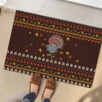 Turkey And WIne Christmas Rubber Doormat Xmas Holiday Patterns - Wonder Print Shop
