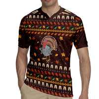 Turkey And WIne Christmas Rugby Jersey Xmas Holiday Patterns - Wonder Print Shop
