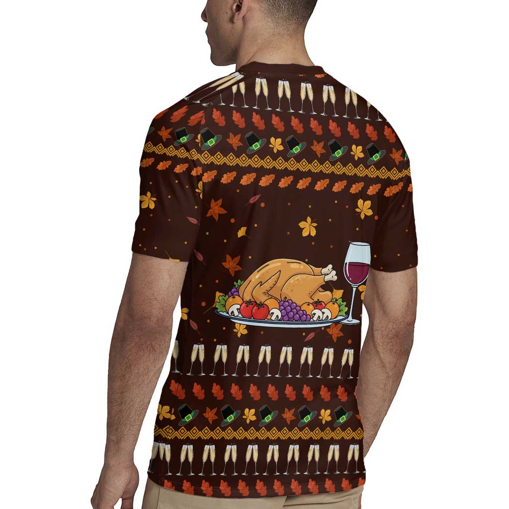 Turkey And WIne Christmas Rugby Jersey Xmas Holiday Patterns - Wonder Print Shop