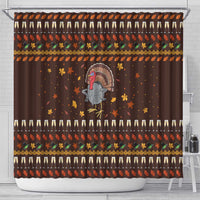 Turkey And WIne Christmas Shower Curtain Xmas Holiday Patterns - Wonder Print Shop