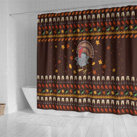 Turkey And WIne Christmas Shower Curtain Xmas Holiday Patterns - Wonder Print Shop