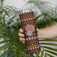 Turkey And WIne Christmas Skinny Tumbler Xmas Holiday Patterns - Wonder Print Shop