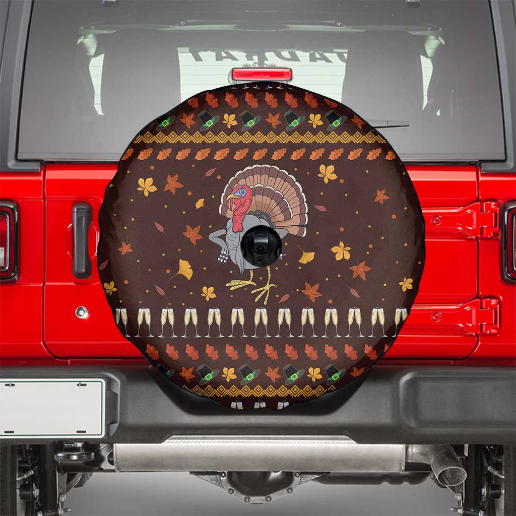 Turkey And WIne Christmas Spare Tire Cover Xmas Holiday Patterns - Wonder Print Shop