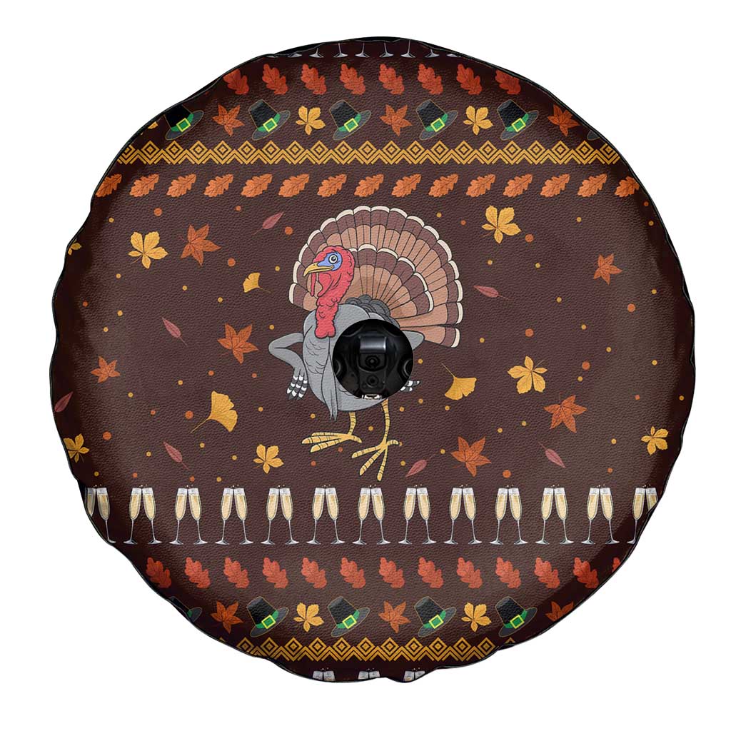 Turkey And WIne Christmas Spare Tire Cover Xmas Holiday Patterns - Wonder Print Shop