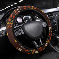Turkey And WIne Christmas Steering Wheel Cover Xmas Holiday Patterns - Wonder Print Shop