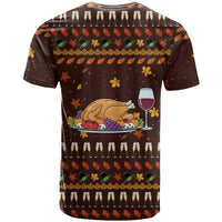 Turkey And WIne Christmas T Shirt Xmas Holiday Patterns - Wonder Print Shop