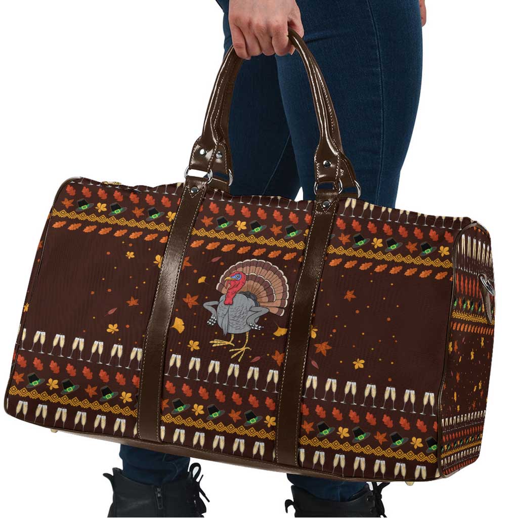 Turkey And WIne Christmas Travel Bag Xmas Holiday Patterns - Wonder Print Shop