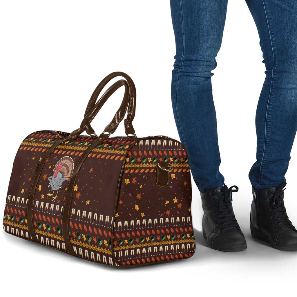 Turkey And WIne Christmas Travel Bag Xmas Holiday Patterns - Wonder Print Shop