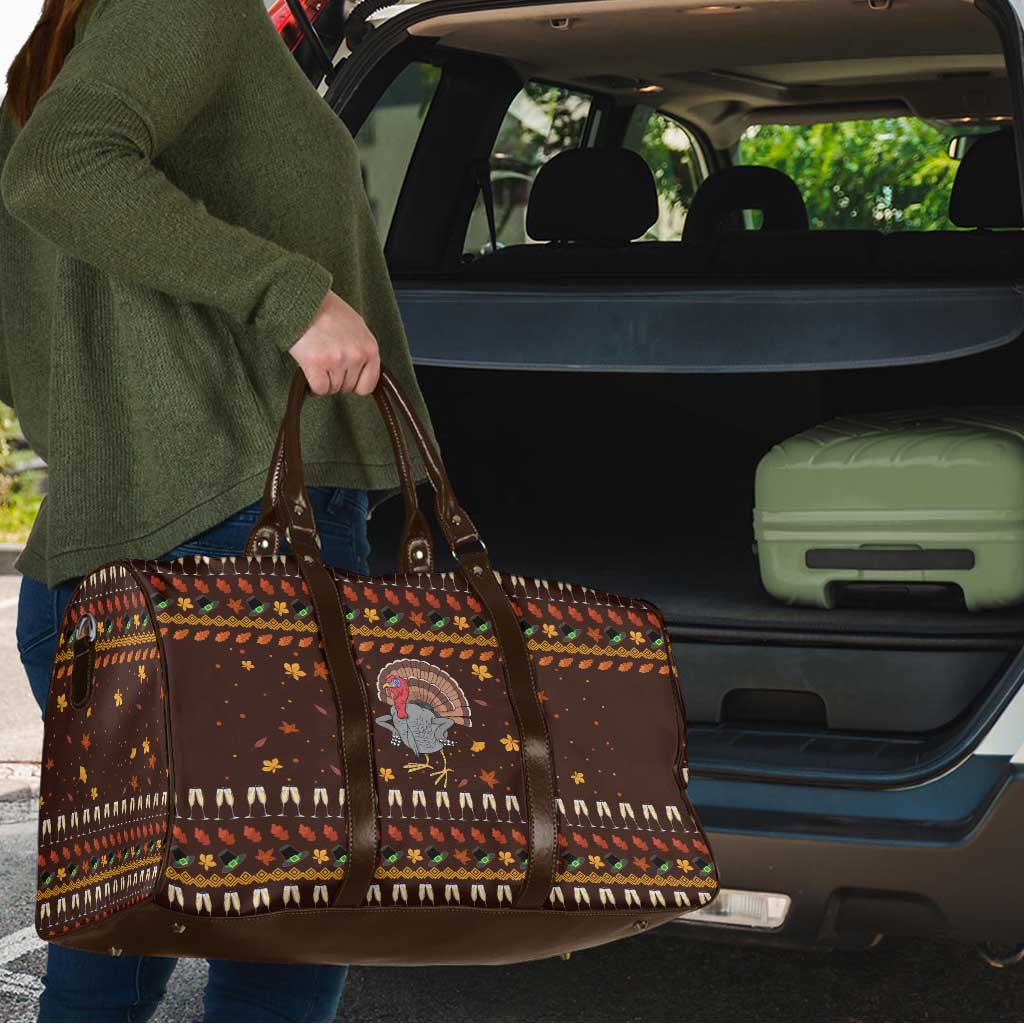 Turkey And WIne Christmas Travel Bag Xmas Holiday Patterns - Wonder Print Shop