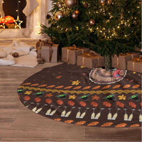 Turkey And WIne Christmas Tree Skirt Xmas Holiday Patterns - Wonder Print Shop