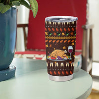 Turkey And WIne Christmas Tumbler Cup Xmas Holiday Patterns - Wonder Print Shop